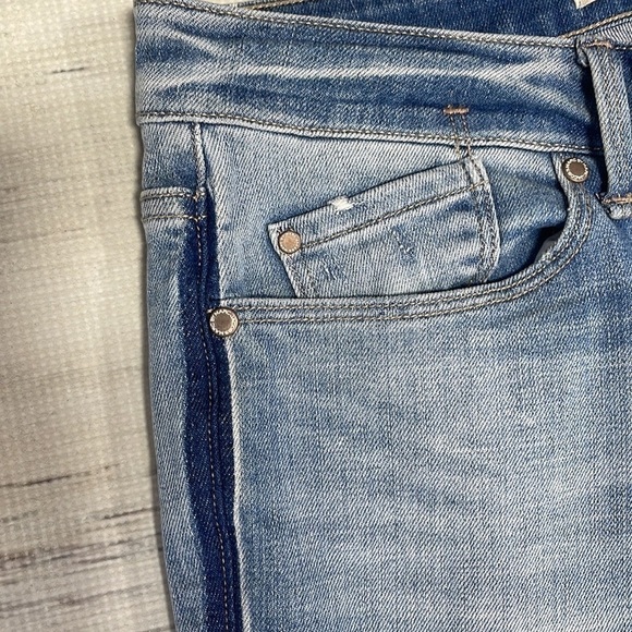 Marc Jacobs Jeans Rolled Hem Slim Distressed Ombre Denim Stripe Size 29 - Picture 7 of 13